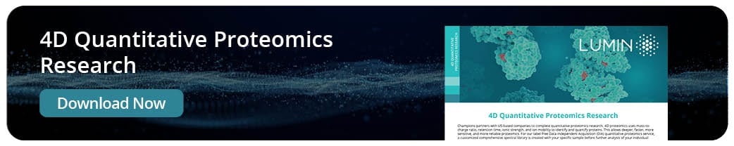 Visual of the 4D Quantitative Proteomics fact sheet to download for more information about Champions' proteomics offering.